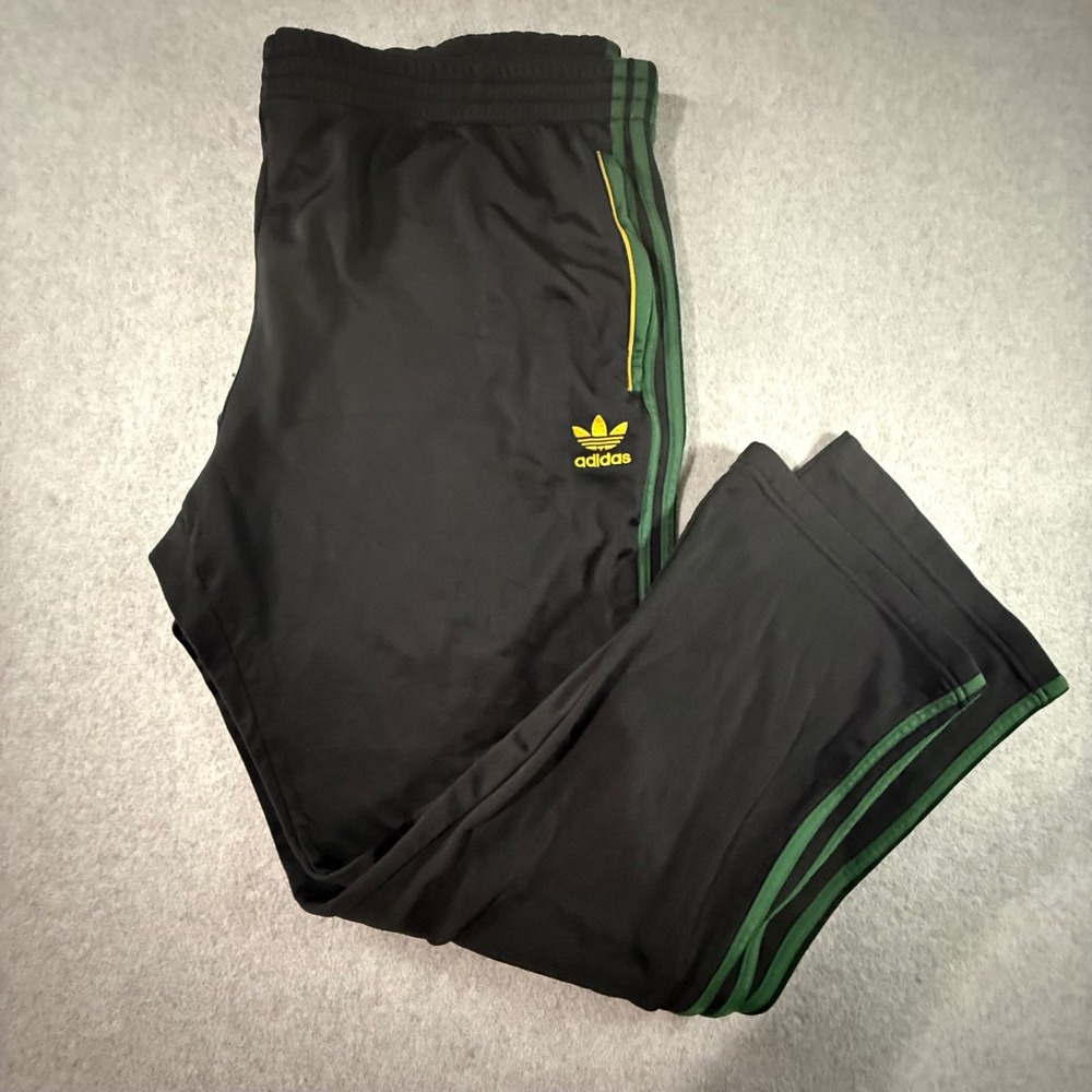 Adidas Originals Mens 3XL Black Green Yellow Trefoil Track Pants